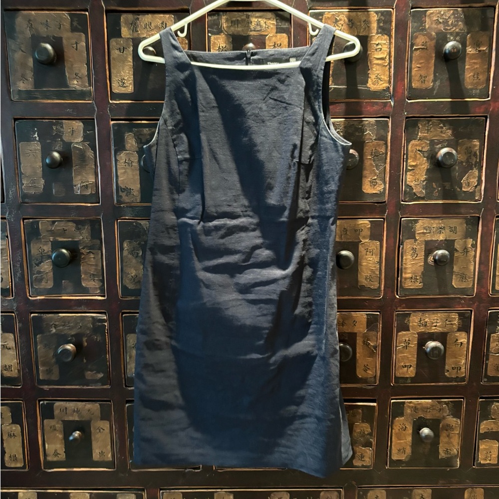 Theory sleeveless linen mini dress
